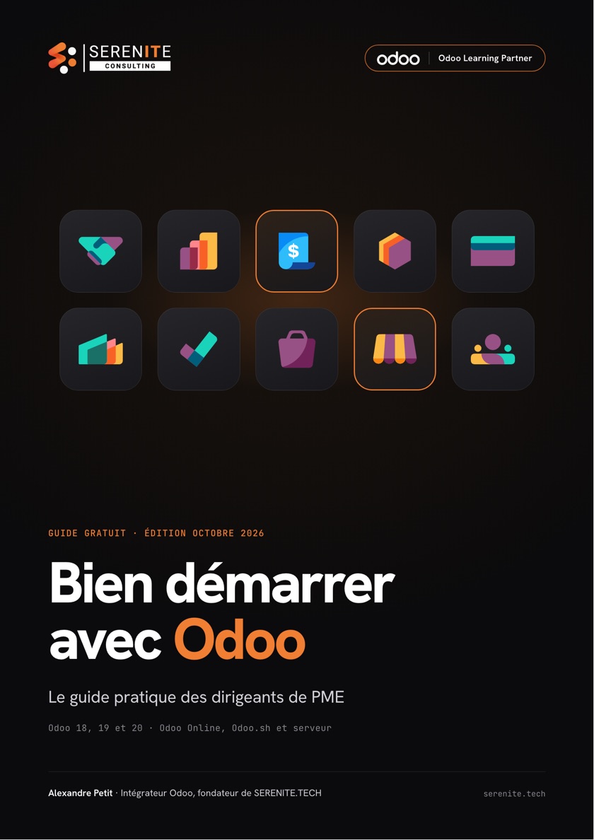 Couverture du guide « Bien démarrer avec Odoo »